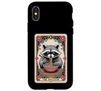 The Raccoon Tarocchi Carta Ramen Noodles Procione giapponese Custodia per iPhone X/XS