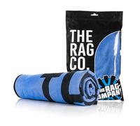 The Rag Company - Asciugamano sottile per asciugatrice - Microfibra coreana ultra assorbente, bordo scamosciato, 63,5 x 88,9 cm, blu reale
