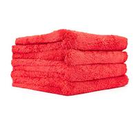 The Rag Company Eagle Edgeless 500 - Panno professionale per detailing, in microfibra coreana, miscela 70/30 morbidissima, 500 g/m², 40,6 x 40,6 cm, confezione da 4, colore: rosso