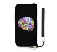 The Rainbow Brain - Portafoglio sottile da donna, con pochette da polso, porta carte di credito, Stile:, 20x10.5cm