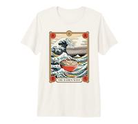 The Ramen Wave Great Wave off Kanagawa Tarocchi Carta Retro Maglietta Premium