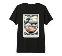 The Ramen Wave Great Wave off Kanagawa Tarocchi Carta Retro Maglietta Premium