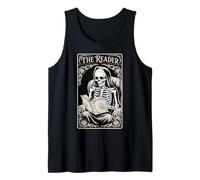 The Reader Book Lover Tarocchi Style Gothic Story Skeleton Canotta