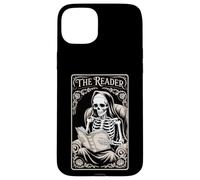 The Reader Book Lover Tarocchi Style Gothic Story Skeleton Custodia per iPhone 15 Plus