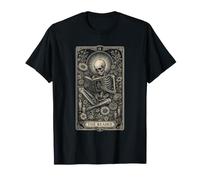 The Reader Skeleton Gothic Tarocchi Halloween Dark Book Lover Maglietta