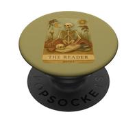 The Reader Skeleton Tarot, amante dei libri vintage PopSockets PopGrip Adesivo