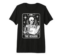 The Reader Skeleton Tarot Card Reading Book Lover Maglietta Premium