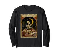 The Reader Tarocchi Libro Amante Scheletro Art Goth Style Maglia a Manica