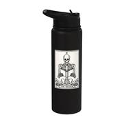 The Reader Tarocchi Scheletro Lettura Libro Libri Divertenti Stainless Steel Insulated Water Bottle