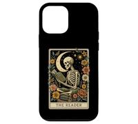 The Reader Tarot Skeleton Moon Floral Book Lover Custodia per iPhone 12 mini