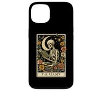 The Reader Tarot Skeleton Moon Floral Book Lover Custodia per iPhone 13
