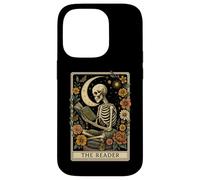 The Reader Tarot Skeleton Moon Floral Book Lover Custodia per iPhone 14 Pro
