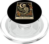 The Reader Tarot Skeleton Moon Floral Book Lover PopSockets PopGrip per MagSafe