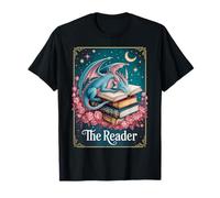 The Reader Whimsical Dragon Sleeping On Books Fantasy Scene Maglietta