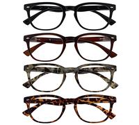 The Reading Glasses Company Nero Marrone Grigio Lettori 4 Pacco Stile Gregory Peck Uomo Donna Cerniere Molla Rrrr14-1272T +3,00 - 88 Gr