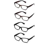 The Reading Glasses Company Nero Marrone Lettori Valore 4 Pacco Uomo Donna Rrrr77-1122 +3,00 - 88 Gr
