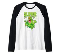 The Real Ghostbusters Ecto Green Slimer Retro 80's Cartoon Maglia con Maniche Raglan