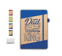 ''The real king'' Block notes personalizzato con nome in PU Idea regalo Festa del papà Nonno Babbo Ufficio Scuola Lavoro Università scrivania copertina rigida inserto penna a righe agenda organizer