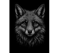 The Red Fox: A Minimalist Matt Black Display Book with Blank Pages