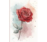 The Red Rose Notebook | 6x9 Lined Journal with 120 Pages for Writing and Notes: A soft watercolor floral design with a single red rose - elegant and minimal, perfect for journaling or reflection