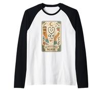 The Registered Nurse Tarot Stethoscope Coffee Floral Maglia con Maniche Raglan