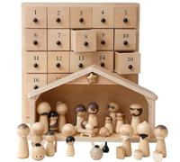 The Rescuer - Calendario dell'Avvento del Presepe, Calendario dell'Avvento di Natale in legno, Calendari per il conto alla rovescia degli Avventi del presepe, Scatola per la casa (1Pcs)