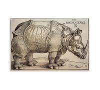 The Rhinoceros by Albrecht Dürer Poster su tela per camera da letto, decorazione per ufficio, camera da letto, regalo, senza cornice, 50,8 x 76,2 cm