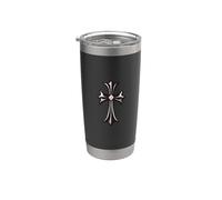 The rhombus Diamonds Silver Cross Bicchiere termico in acciaio inox doppia parete