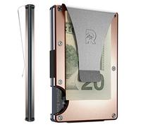 The Ridge Minimalist Slim Wallet for Men - RFID Blocking Front Pocket Credit Card Holder - Aluminum Metal Small Mens Wallets with Money Clip (Rose Gold)