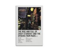 The Rise And Fall of Ziggy Stardust And The Spiders from Mars • Poster artistico da parete con David Bowie, poster vintage decorativo su tela per soggiorno e camera da letto (30 x 45 cm) Unf