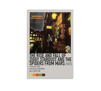 The Rise And Fall of Ziggy Stardust And The Spiders From Mars - Poster con stampa artistica da parete di David Bowie, poster vintage decorativo su tela per soggiorno e camera da letto, 40,6 x 61 cm