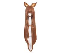 The Rising of the Shield Hero Raphtalia Rafutaria Cosplay Wig 100cm Long Brown Heat Resistant Synthetic Hair Wig + Ears Hairpins