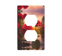 The River Prints, piastra da parete 11,4 x 7 cm, motivo: rose rosse YYHWHJDE in policarbonato resistente, resistente al calore e allo sbiadimento, facile da pulire, dimensioni standard