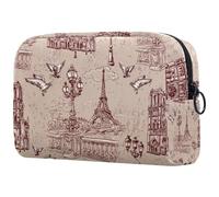 The River Seine Notre Dame, trousse da viaggio per cosmetici, grande, con cerniera, Multi, 18.5x7.5x13cm/7.3x3x5.1in, Beauty case