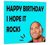 The Rock, biglietto di compleanno divertente Dwayne Johnson, per uomini e donne, 145 x 145 mm
