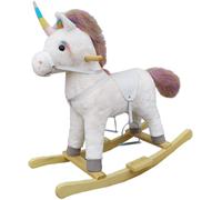 The Rocking Horse Co.Bianco Dondolo Unicorno - Peluche Finire con Suono Effetti