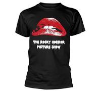 The Rocky Horror Picture Show 'Lips' Unisex 100% Cotton Short-Sleeve T-Shirts Black XL