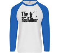 The Rodfather Divertente Canne Da Pesca Padre Uomo L/S Maglietta Baseball