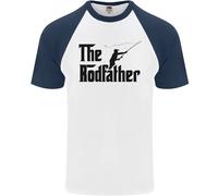 The Rodfather Divertente Pesca Asta Padre DA UOMO S/S Baseball Maglia