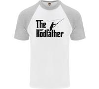 The Rodfather Divertente Pesca Asta Padre DA UOMO S/S Baseball Maglia