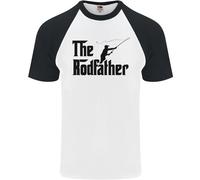 The Rodfather Divertente Pesca Asta Padre DA UOMO S/S Baseball Maglia
