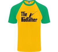 The Rodfather Divertente Pesca Asta Padre DA UOMO S/S Baseball Maglia