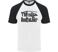 The Rodfather Divertente Pesca Asta Padre DA UOMO S/S Baseball Maglietta