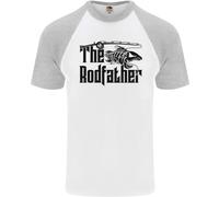 The Rodfather Divertente Pesca Asta Padre DA UOMO S/S Baseball Maglietta