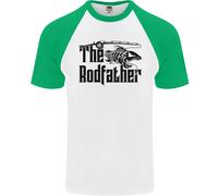 The Rodfather Divertente Pesca Asta Padre DA UOMO S/S Baseball Maglietta