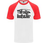 The Rodfather Divertente Pesca Asta Padre DA UOMO S/S Baseball Maglietta