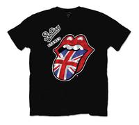 The Rolling Stones British Tongue Black autorizzato Uomo maglietta