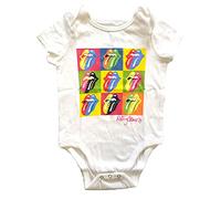 The Rolling Stones Kids Baby Grow: Two-Tone Tongues - 0 - 3 Months - White