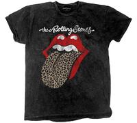The Rolling Stones Maglietta Leopard Tongue Unisex Black XL