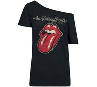 The Rolling Stones Plastered Tongue Donna T-Shirt Nero 3XL 95% Viscosa, 5% elasthane Regular
